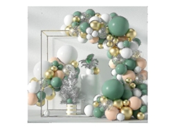 Juego De 117 Globos De Látex Verde Oliva Y Rosa Para Decoración De Cumpleaños Y Fiestas.