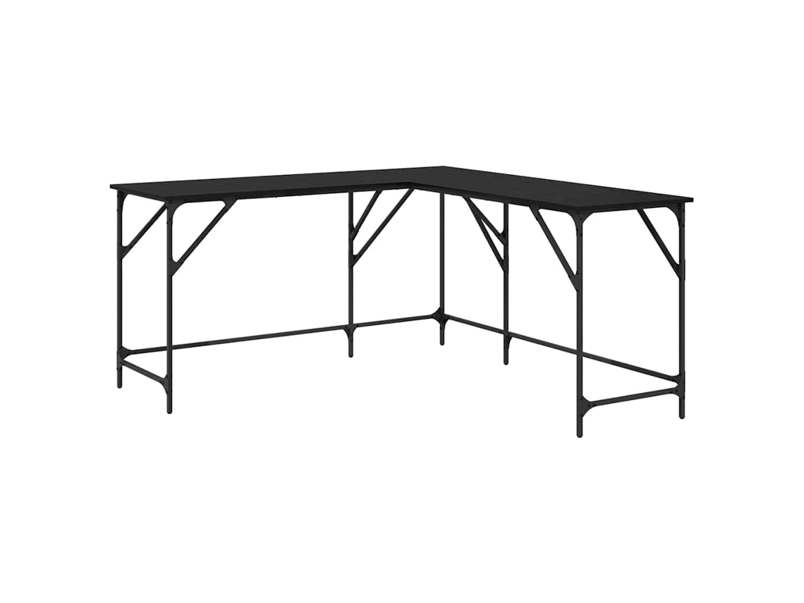 Maison Exclusive - Escritorio Roble Negro 149 X 149 X 75 Cm Madera Contrachapada