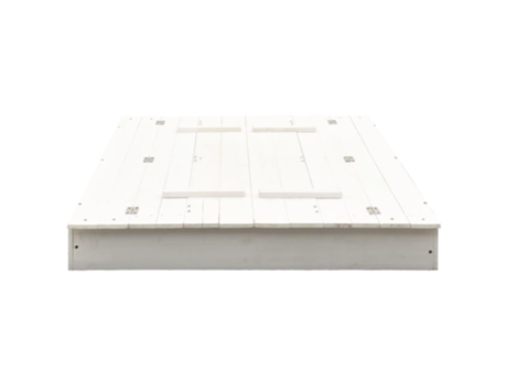 vidaXL Arenero infantil de madera de abeto blanco 95x90x15 cm