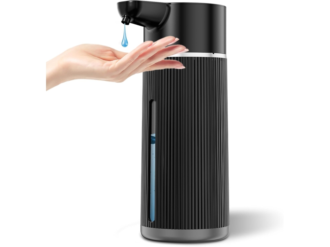 Dispensador automático de jabón sin contacto de 420 ml con capacidad ajustable para cocina y baño.