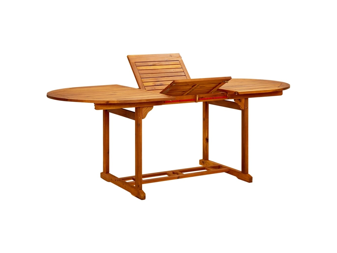 Mesa de jardín LOVELY HOME con tapa de madera y patas de mimbre color gris (150 x 90 x 75 cm)
