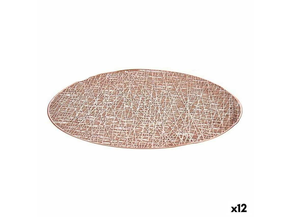 Salvamantel Rosa Plástico (Ø 38 cm) (12 Unidades)