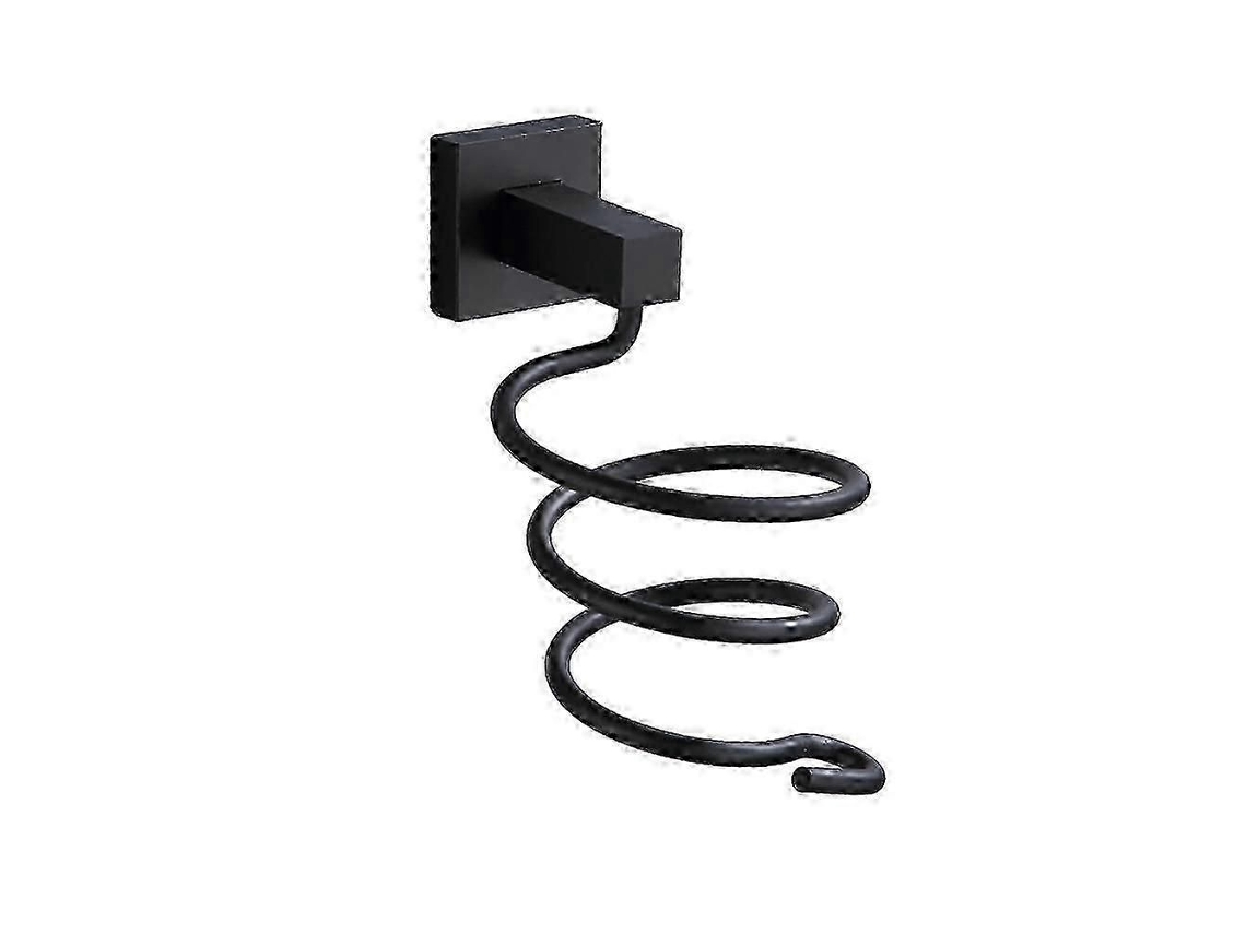 Suporte De Parede Para Secador De Cabelo Em Alumínio (preto)