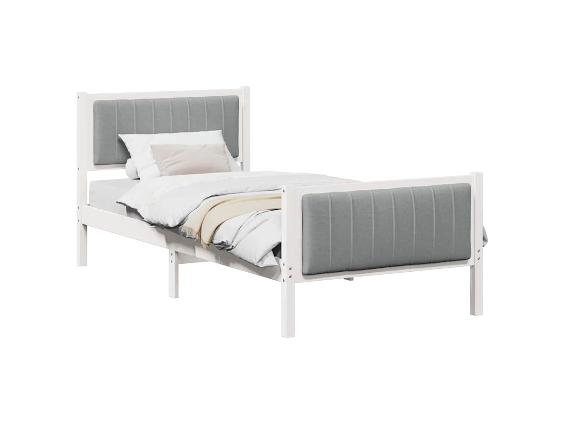 Maison Exclusive - Estructura De Cama Con Cabecera Y Gris Claro 90 X 190 Cm