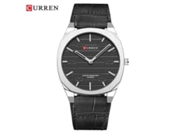 Reloj De Pulsera De Cuarzo Delgado Para Hombre Con Correa De Cuero, Estilo Casual Y Elegante.