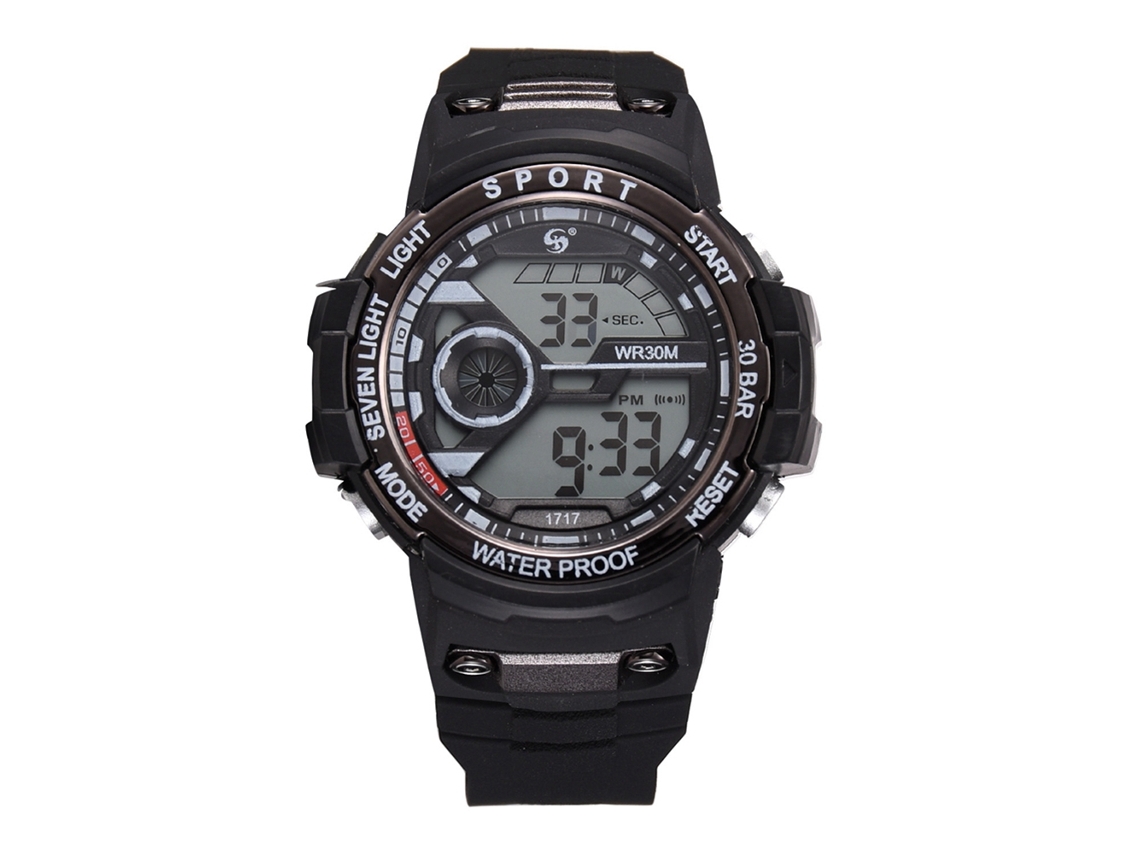 Reloj Electrónico Deportivo Impermeable Para Hombres Estudiantes Casual Outdoor Negro