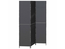 Paneles | Separador de ambientes | Separador de ambientes manual negro de mimbre de 146 x 180 cm