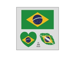 (brasil) 50 Tatuajes Temporales De La Bandera Brasileña, Pegatinas Faciales Transferibles Al Agua.