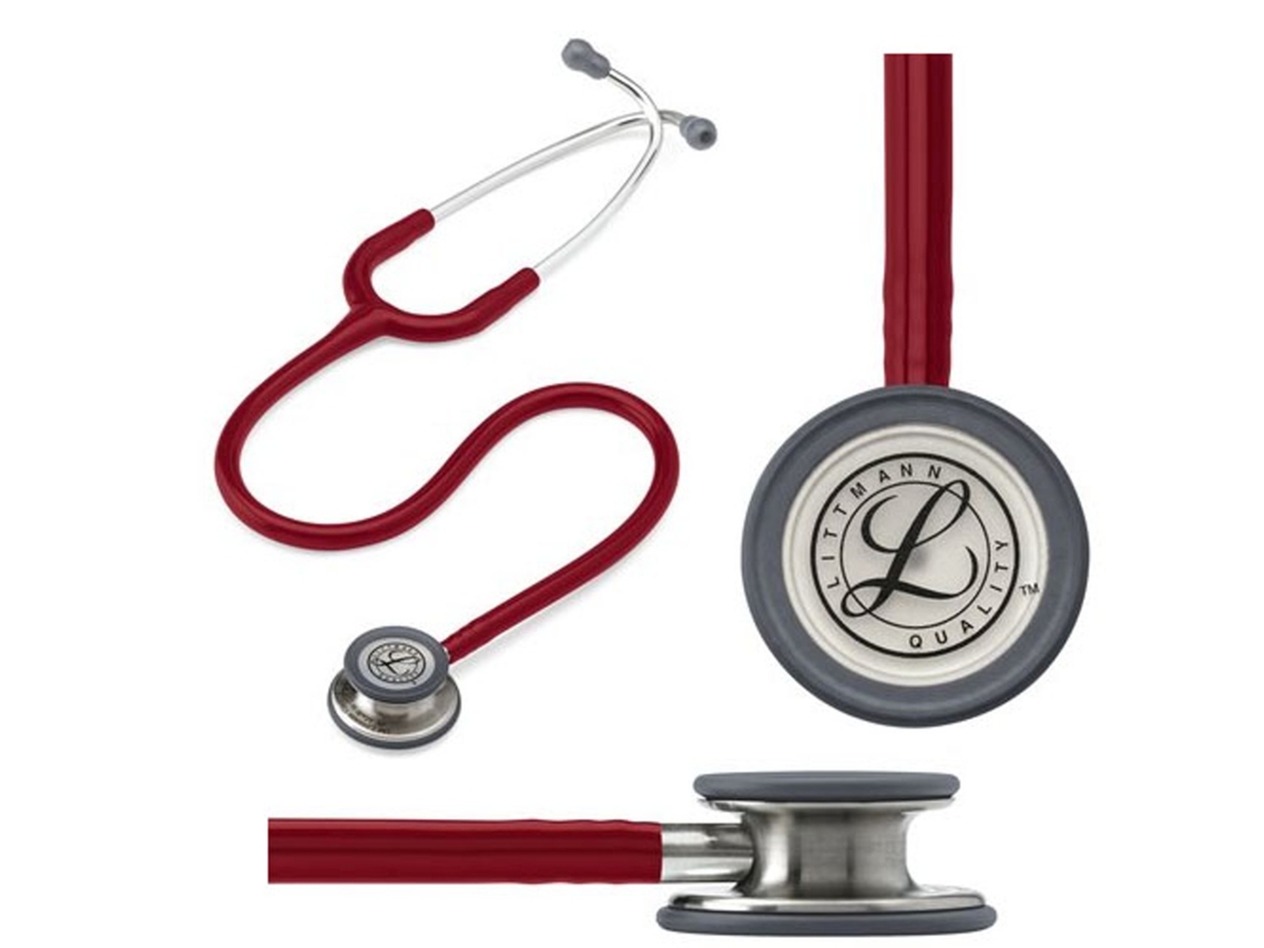 Estetoscopio Littmann Classic III 5627 con doble campana y diafragma ajustable, color burdeos, OEM