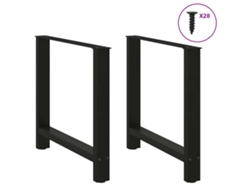 Patas De Mesa De Centro Acero Negro 2 Uds 70x(72-73) Cm