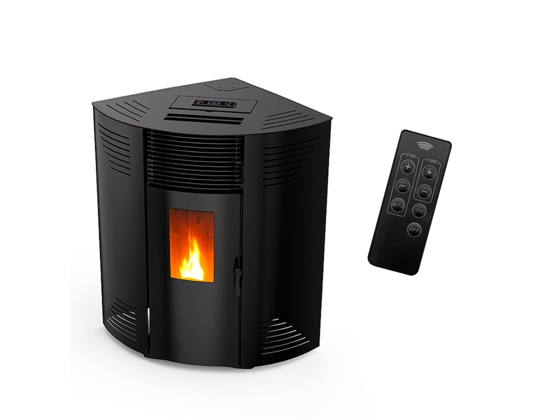 Estufa de pellets de esquina Iseos 12,2 Kw Negra Sannover