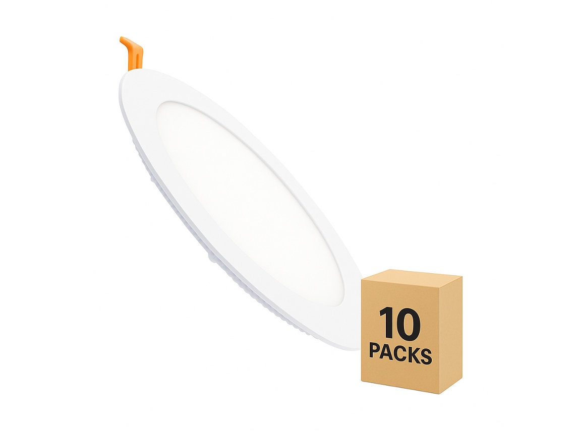 Panel LED Circular Superslim de 15 W, Ø 170 mm de corte, Blanco Frío 5000 K, Ledkia (pack de 10)