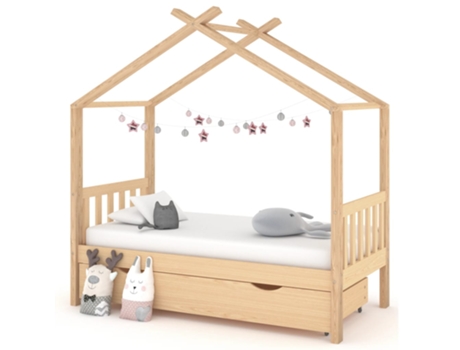 Estructura De Cama De Niños VIDAXL Marrón Madera (160x80x90 cm)