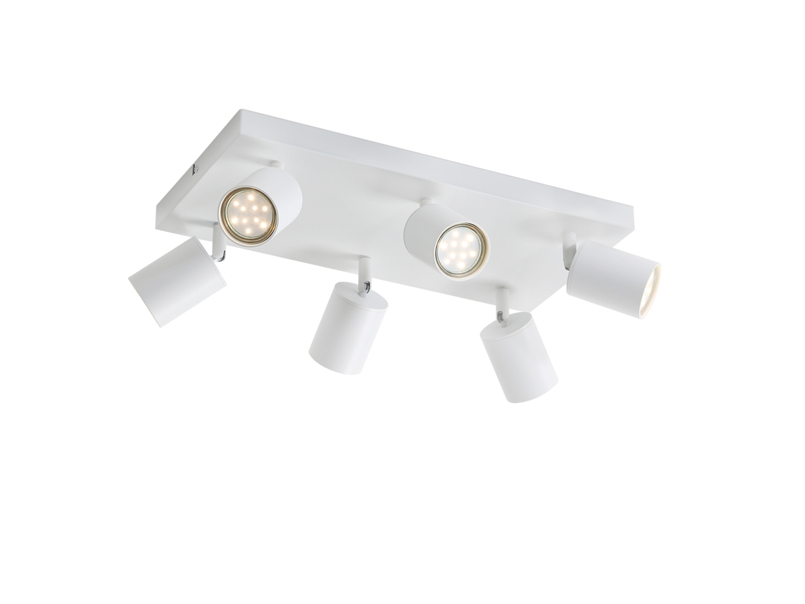 Lámpara de Techo 6 Focos Gu10 Blancos Regulables 330 Pared Industrial Moderna para Salón Dormitorio Cocina Sin Bombilla NETTLIFE