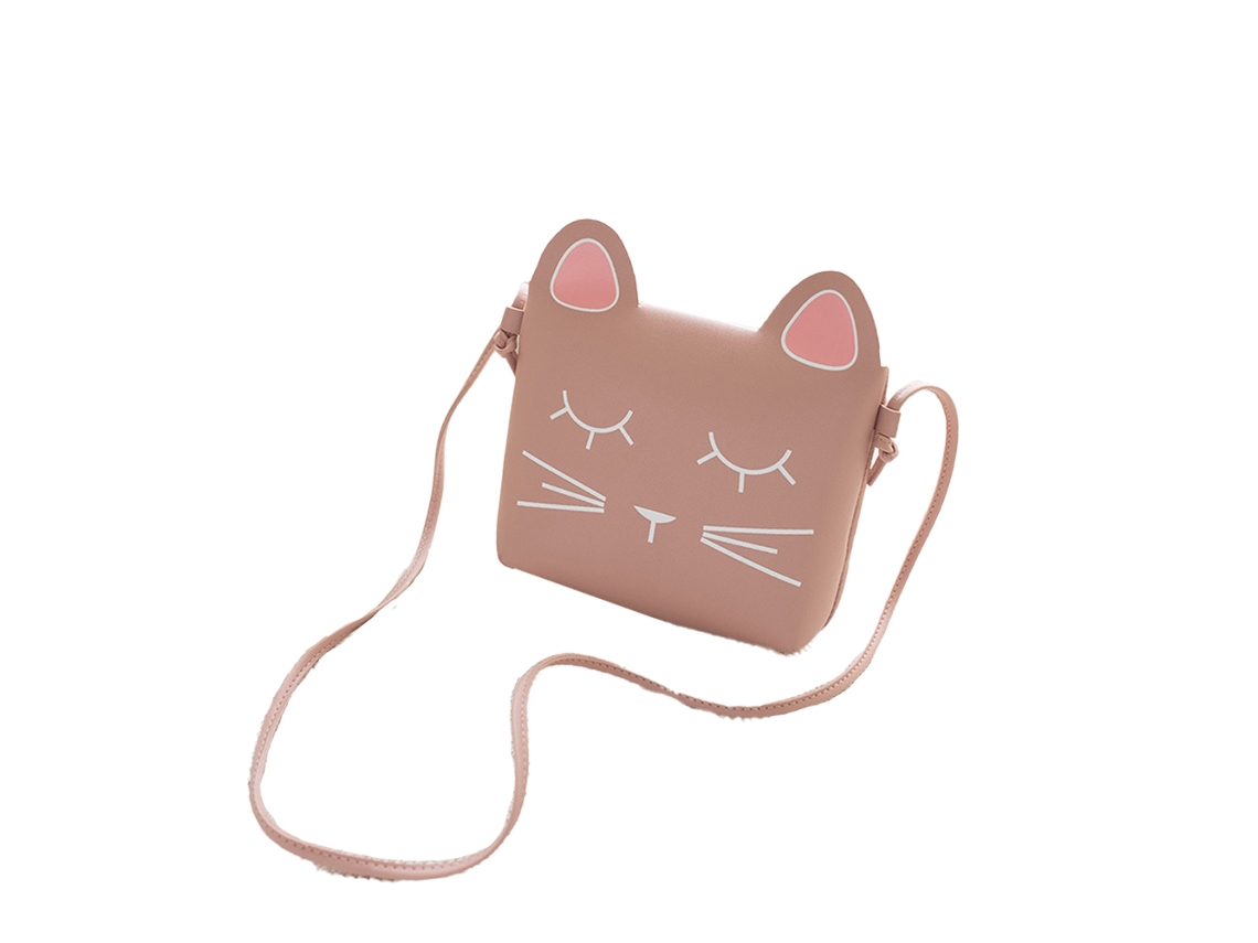 Bolsa Transversal Infantil Tema Gato Com Porta Moedas