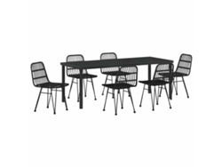 Maison Exclusive - Conjunto De Comedor De Jardín 7 Pcs Negro