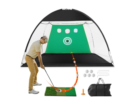 VEVOR Red de práctica de Golf de 10x7 pies, Ayuda para golpear Golf, entrenamiento, conducción, astillado, interior