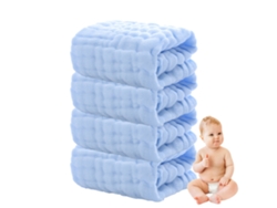 Conjunto de Toalla RNEMITERY Lavado Suaves Absorbentes Algodón Azul - 4pcs (30x30cm)