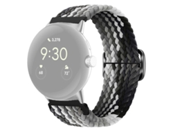 Correa de nailon trenzado ajustable hebilla elástica para Google Pixel Watch - gris degradado