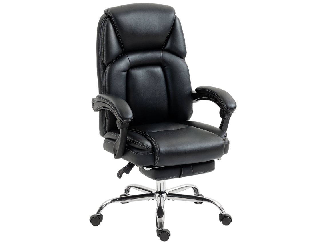 Silla Oficina Reclinable Reposapiés Extensible Negra
