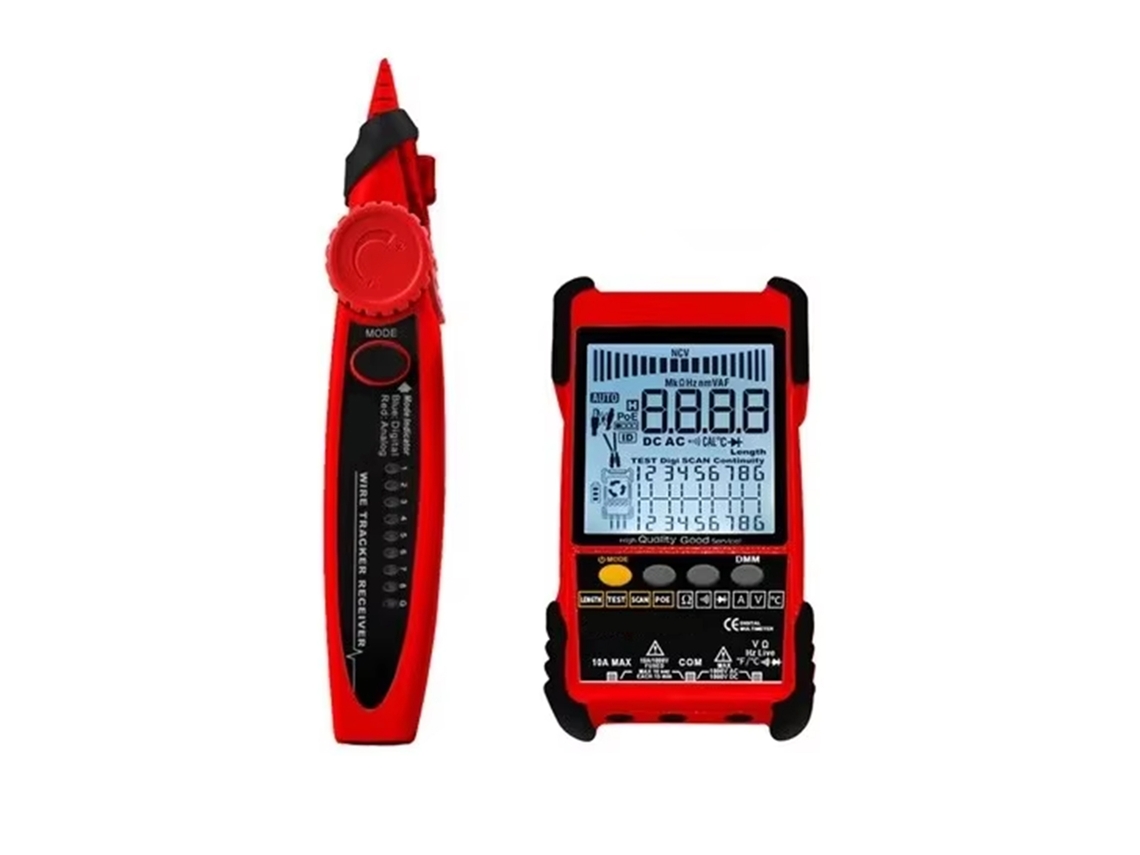 Testador De Cabos Portátil Kkmoon Kkm618 Com Display Lcd, Teste Poe, Medição De Comprimento E Função De Multímetro