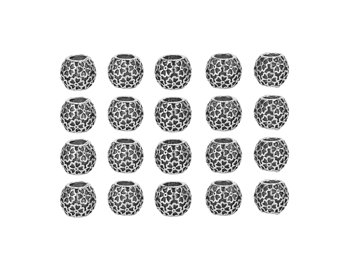 20pcs Perlas De Aleación Retro Para Barba, Trenzas Y Pulseras Diy