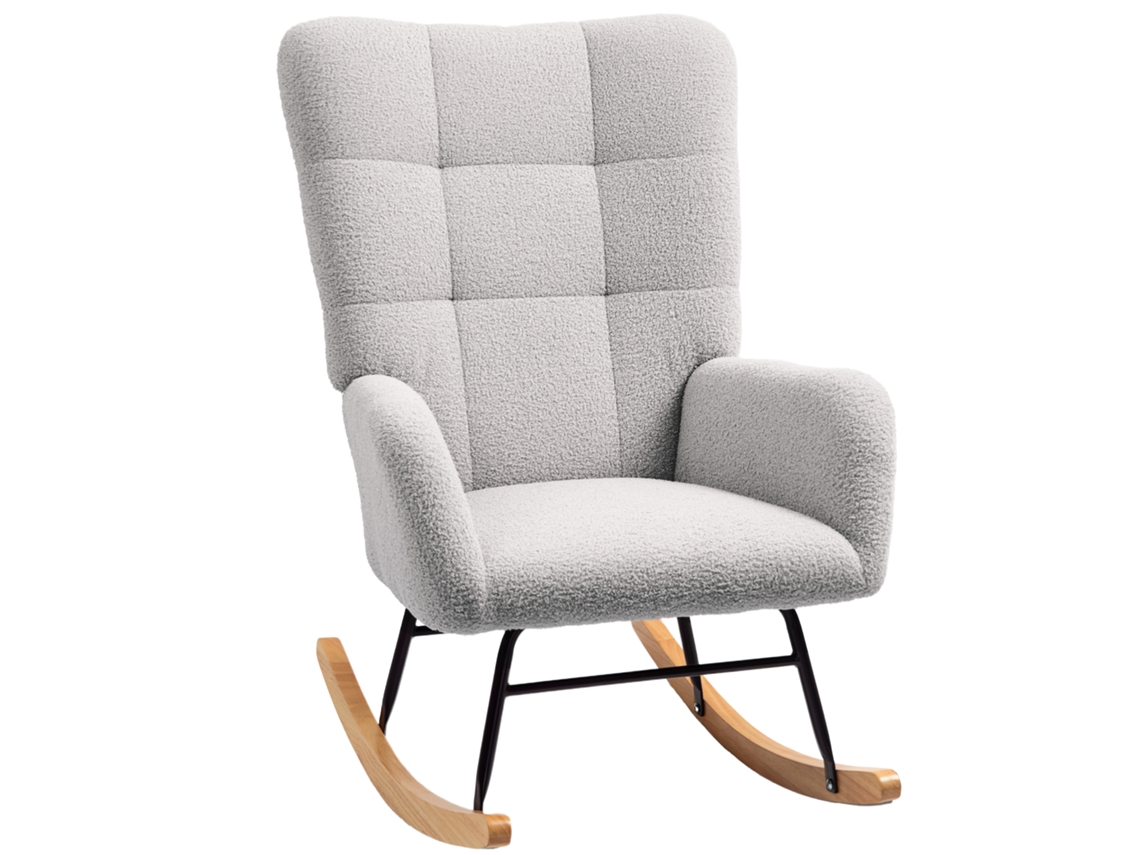 Mecedora, Funda Acogedora, 94x70x100cm, Gris Claro