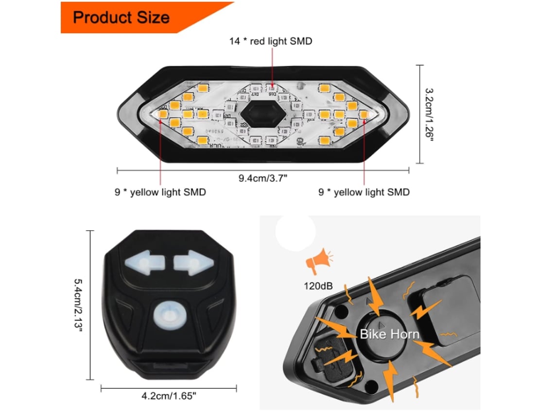 Invoxia Luz Trasera Vodafone Curve Para Bici GPS, Alarma Y