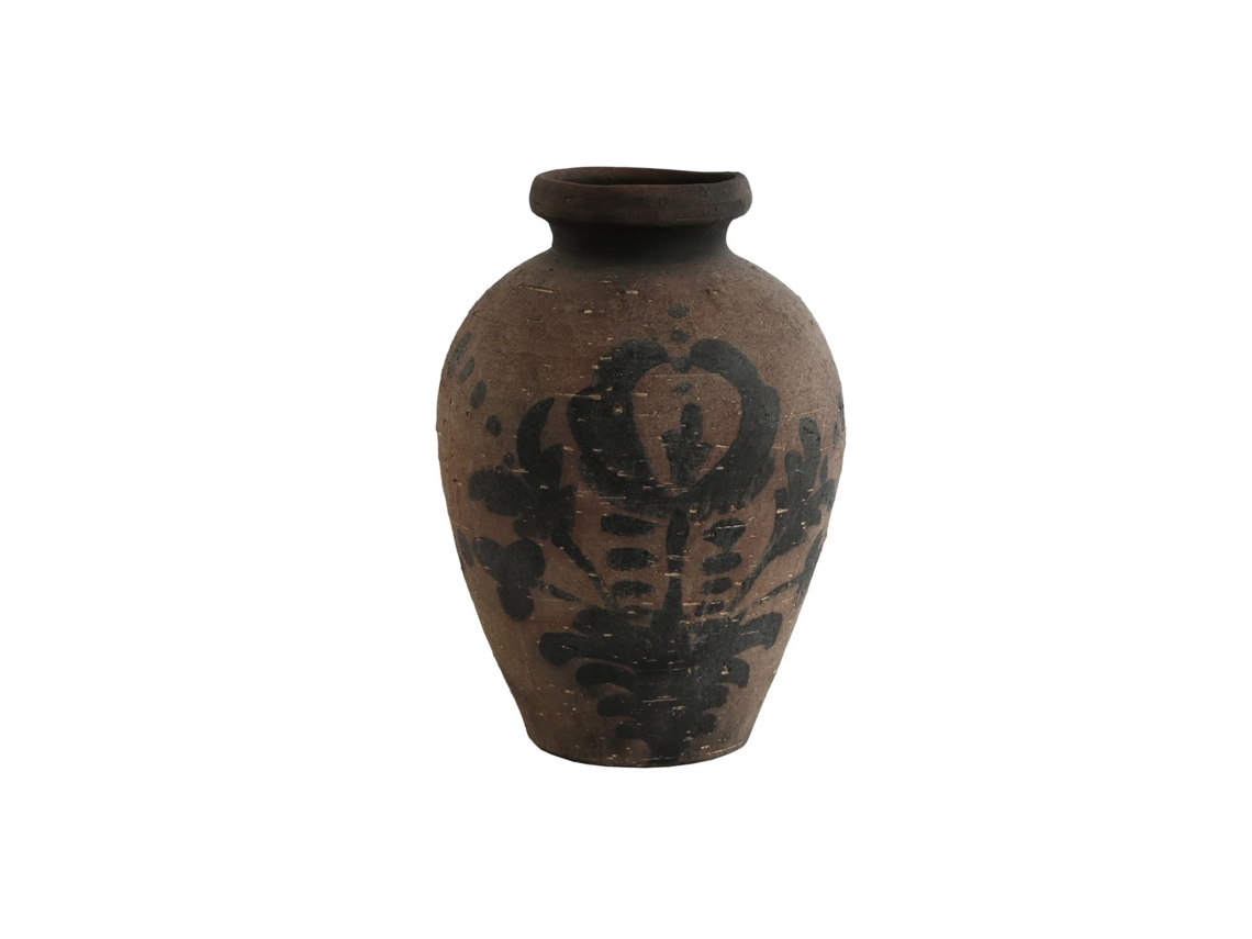 Jarron Terracota Envejecido Marron 29x29x42cm