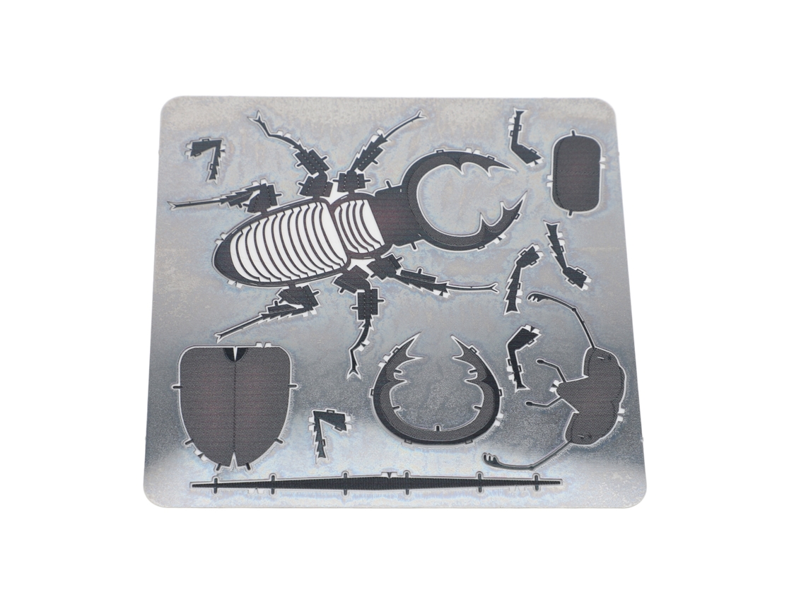 Rompecabezas metálico 3D para adultos, escarabajo de ciervo de acero inoxidable, 7,3 x 5,8 x 1,7 cm