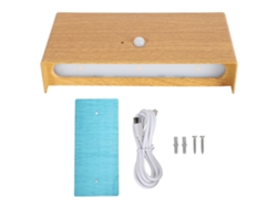Rebe-lámpara De Pared Led Moderna Inalámbrica Con Sensor De Movimiento Recargable Magnética Para Pasillo Escalera Sala De Estar Color Madera Natural