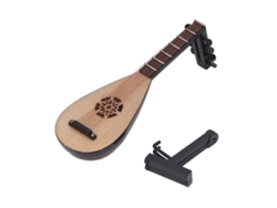 Lira en miniatura para la decoración de casas de muñecas, que simula un instrumento de cuerda chino, como una guitarra de tubo.