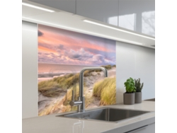 Paneles antisalpicaduras para cocina - Playa - Mar - Duna - Atardecer 80x80 cm