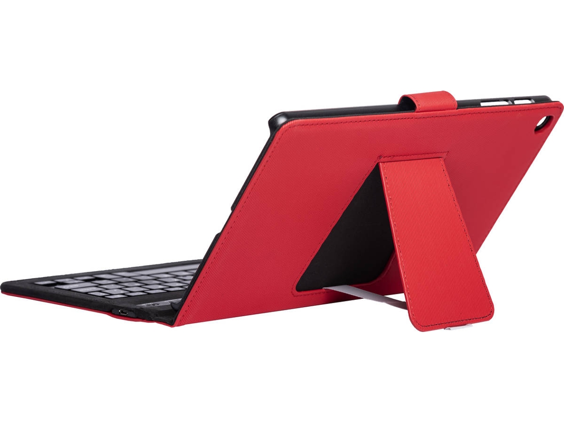 Funda + Teclado Bluetooth Tablet Samsung Galaxy Tab A7 SILVERHT Rojo