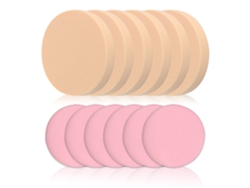 12 esponjas de maquillaje redondas con cojín de aire, borlas para base y corrector