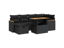 Maison Exclusive - Set De Sofás De Jardín Y Cojines 8 Piezas Ratán Sintético Negro