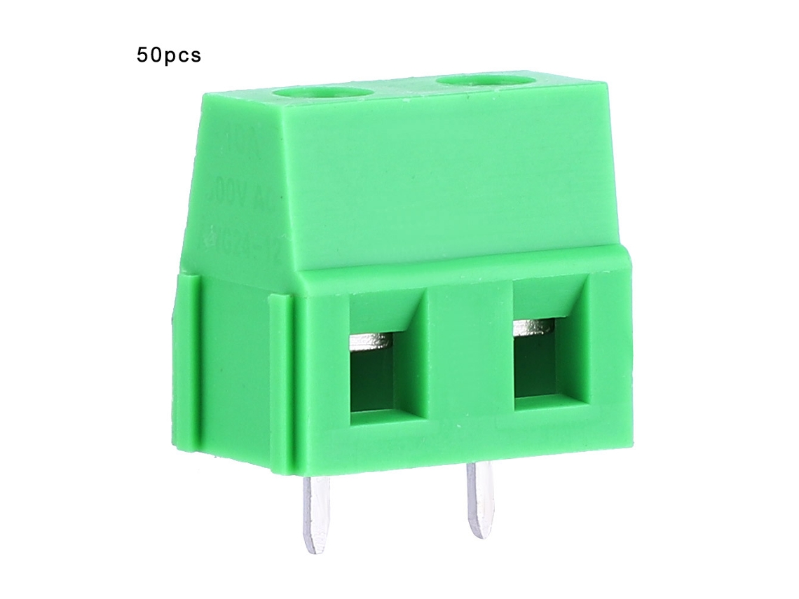 2026-50pcs Conector De Terminal De Tornillo Pcb Kf127v 2pin 7.5mm Pitch Verde 300v 10a