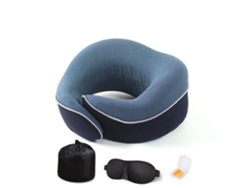 Almohada Cervical De Espuma Viscoelástica Con Forma De U Protector De Cuello De 360° Con Antifaz Y Tapones Para Los Oídos Cuich