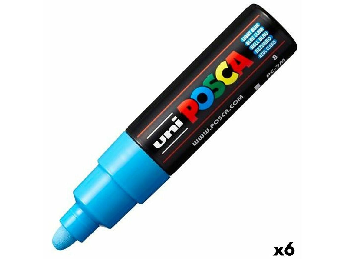 Rotulador POSCA Pc-7M Azul Claro 6 Unidades