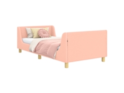 Maison Exclusive - Cama Para Niños Con Cabecero Rosa 80 X 200 Cm Tela De Oveja