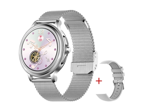 Smart Watch, modo deportivo para mujer, multiesfera con pantalla táctil completa, plateado BISBISOUS
