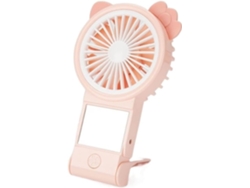 Ventilador De Escritorio Usb Con Espejo Belleza Mini Ventilador Verano Bonito Portátil Recargable Silencioso