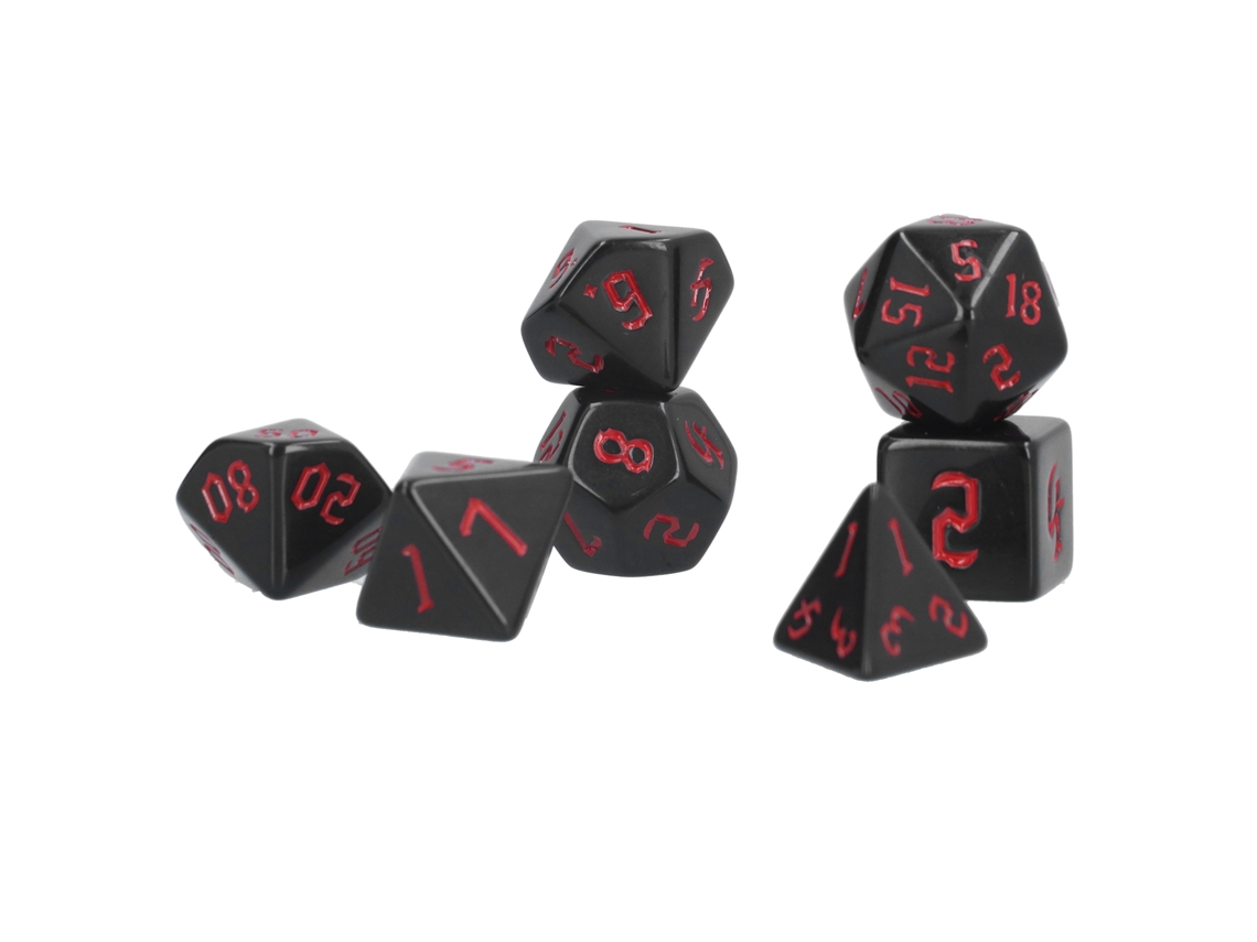 Juego De 7 Dados Poliédricos Acrílicos Para Juegos De Mesa Dd, Color Rojo.