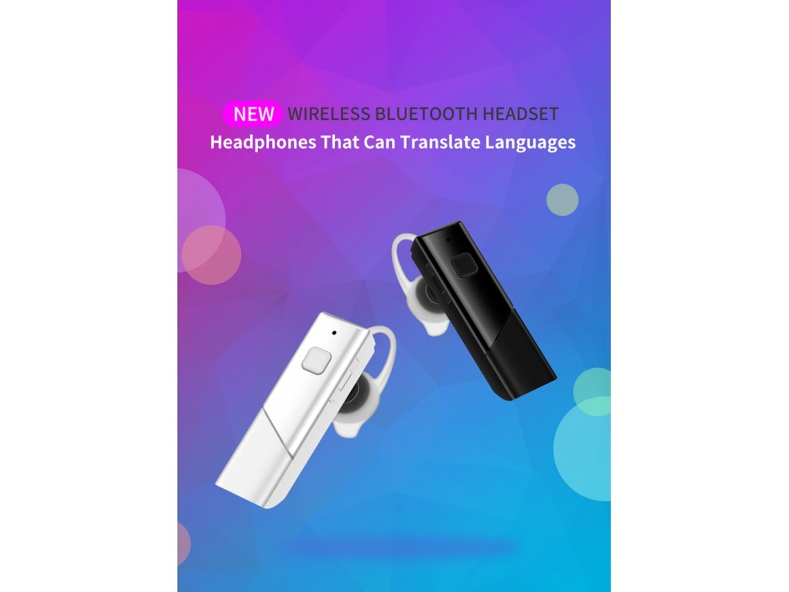 Traductor de voz inteligente Auriculares inalámbricos Bluetooth5.0 Auricular  Multi idiomas en tiempo real blanco HT20