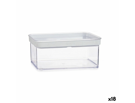 Tarro Transparente Silicona Poliestireno ABS 1,1 L 10,5x9x21 cm (18 Unidades)