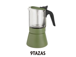 Cafetera italiana Inoxibar Clair Green, 9 tazas, VETONEK