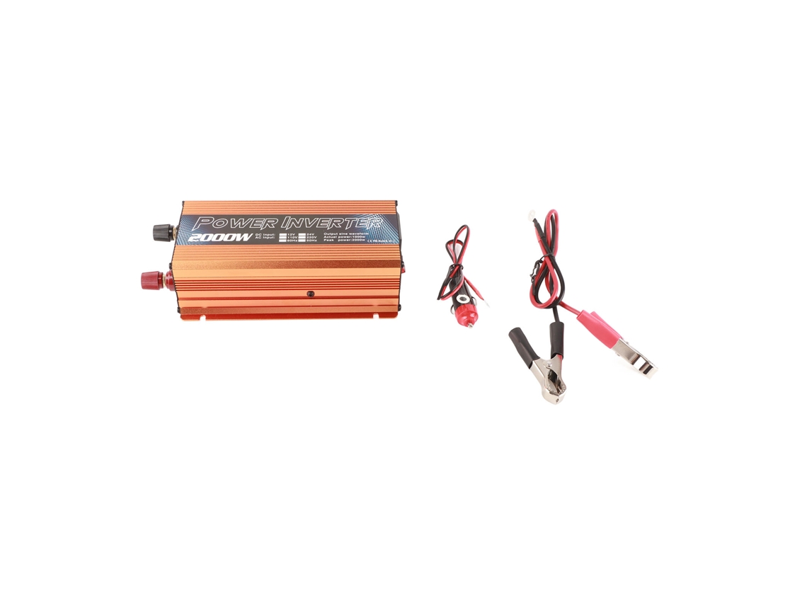 Inversor De Corriente Para Coche De Onda Sinusoidal Modificada De 2000 W Con Protecciones Y Usb Para Carga Múltiple.