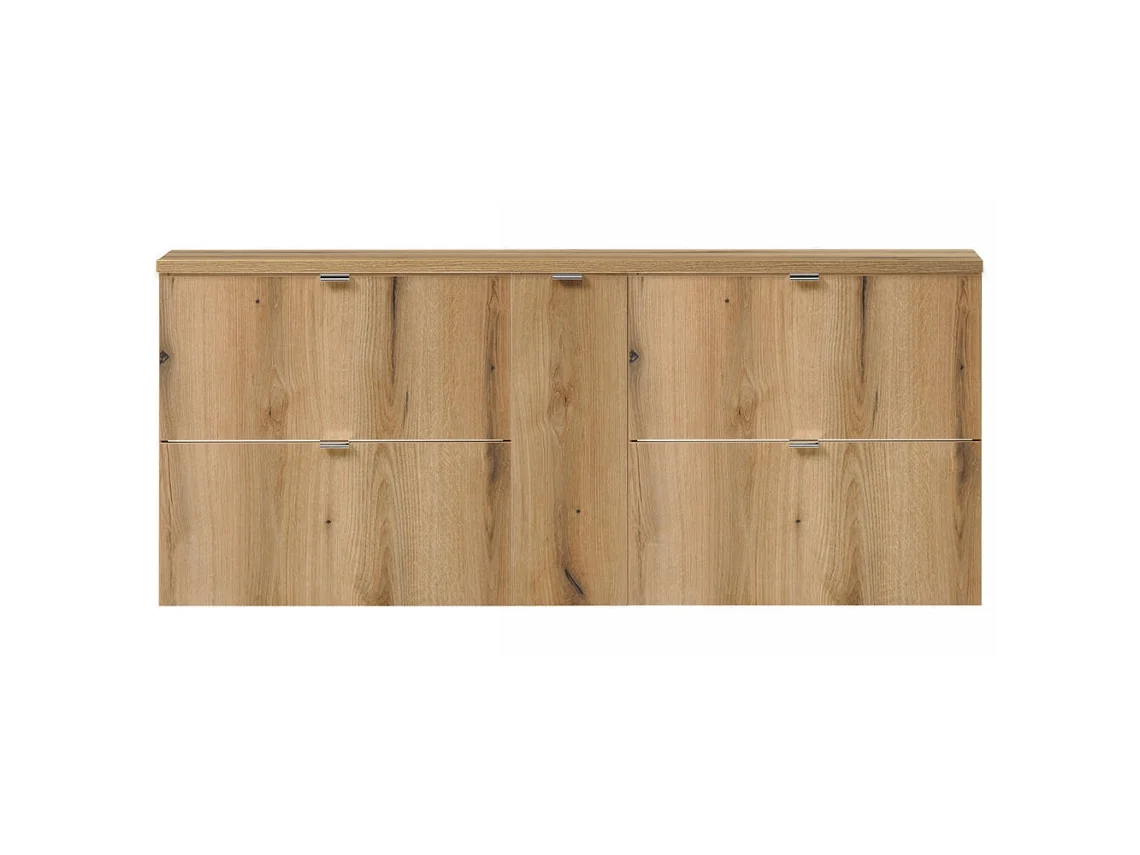 Mueble bajo lavabo Newport mural con 4 cajones y puerta 140x60x40 cm MDF - Roble
