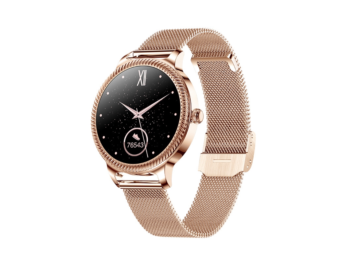 Reloj inteligente AK38 con recordatorio de ciclo menstrual, presión arterial, oxígeno en sangre, acero dorado GODTVAGT