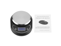 VVJIJILLY Báscula de cocina digital multifuncional de acero inoxidable con pantalla LCD negra (1 g - 5 kg)